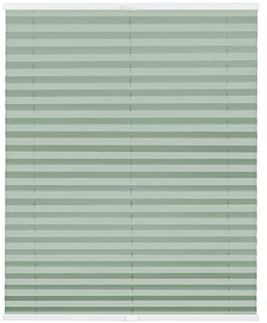 Lichtblick Plissee Klemmfix nach Maß, ohne Bohren, verspannt, Hitzeschutz, Blickdicht, Made in Germany, Thermoplissee - Hellgrün 60 cm x 210 cm (B x L)