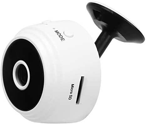 Mini Videocamera Domestica A9, Videocamera Wireless HD 1080P, Videocamera per Animali Domestici per Interni Ed Esterni con Cover Posteriore Magnetica, Supporto Connessione WIFI (Bianco)