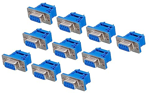QUARKZMAN 9 Pasador D-SUB x 10uds Hembra DB9 Serial Adaptadores IDC Azul | Crimpado Roscado Conector, para Industriales Control Productos