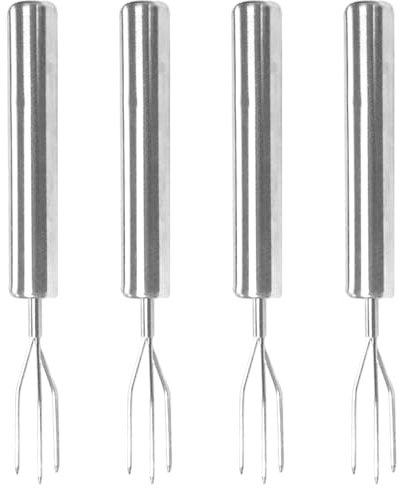 4 Stück Kartoffelgabel Aus Edelstahl, Obst- Und Gemüsegabel, Kartoffelgabel, Maisgabel, Schälhilfe, Tragbares Grillwerkzeug