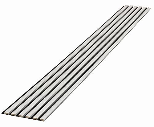 Wandverkleidung | Lamellenverkleidung | Akustikpaneel | Wandpaneele auf filz | Akustikfilz | Lamellenwand | Lamellen dekor | Weiß | 275cm x 27cm |