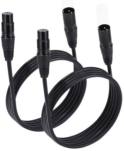 PERMUST 2 Pack XLR-Kabel Mikrofonkabel 2M, 3-poliges symmetrisches XLR-Kabel Stecker auf Buchse DMX-Kabel Mehrfarbiges Mikrofon-Patchkabel