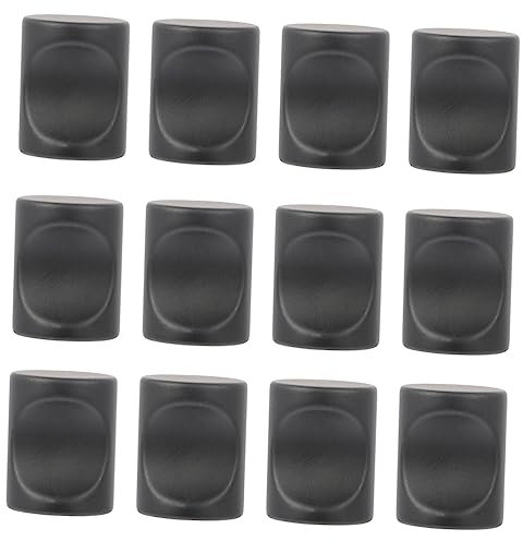 Hemobllo 12pcs Cabinet Handle Knobs in Black Sturdy Aluminum Alloy Door Handles Elegant for Kitchen and Wardrobe