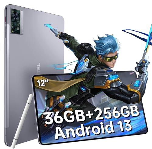 OUKITEL OT5 Tablette 12 Pouces 2K IPS - 36 Go+256 Go 2TF Android 13, 11000 mAh Helio G99 Octa-Core Gaming Tablette 16+8MP, Tactile/1217 Haut-Parleur*4/5G WiFi/Dual SIM/OTG