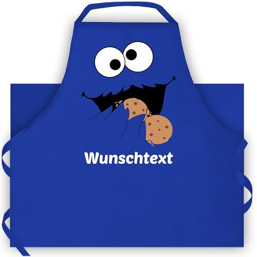 Shirtoo Kochschürze als Geschenkidee für Hobbyköche und -Köchinnen mit lustigem Keksmonster Gesicht als Motiv – mit und ohne persönlichem Text Aufdruck