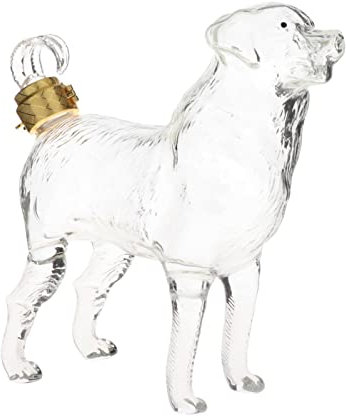 Duiaynke Novelty Decanter Dog Shape Bubble Glass for Restaurant Anniversary Brandy