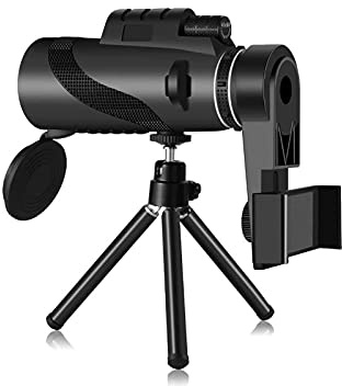 Teleskop 40X60 Hohe Vergrößerung Monokular Okular Handy Adapter mit Halterung Geeignet für Outdoor Vogelbeobachtung Reflektierendes Prisma