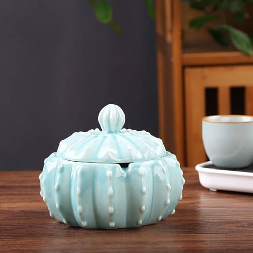 Posacenere In Ceramica - Design Personalizzato A Forma Di Cactus Posacenere Da Esterno Grande Con Coperchio A Prova Di Odore, Anti Cenere Volante Con Posacenere Con Coperchio Accessori Per La Decor