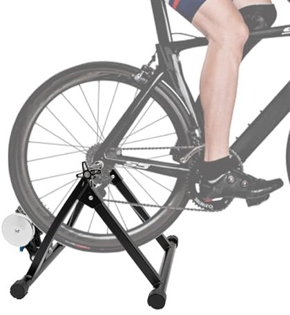 Susoso Fahrradtrainer-Ständer, Fahrrad Rollentrainer Passendes Fahrrad 26-29inch bis zu 150 Kg Belastbar Heimtrainer Geringe Geräuschentwicklung für Indoor-Workouts 55x48x40cm Schwarz