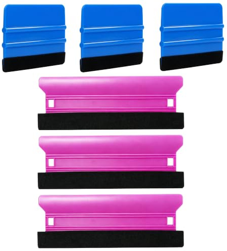 Umaki 6Pcs Vinyl Wrap Applicator, 10CM & 21CM Plastic Squeegee Wallpaper Smoother Felt Edge Squeegee for Vinyl Wrap, Window Tint, Decals or As Cleaning Squeegee for Dusts