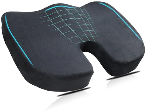 Tyafzzn Cojín ortopédico para asiento de coche, asiento del conductor, cojín de espuma viscoelástica, acolchado grueso, cojín para asiento de coche, sofá, oficina y silla de ruedas