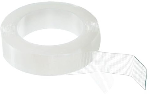 QUARKZMAN Cinta Adhesiva de Doble Cara Nano Tape 16.4FT x 1.2 x 0.04 Cinta de Montaje Transparente Removible Multiusos Lavable Impermeable para Colgar Cuadros con Tiras Adhesivas
