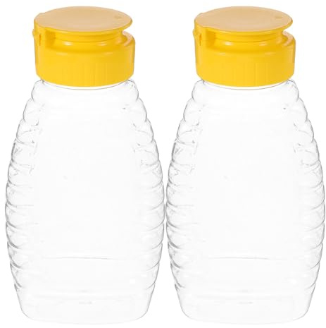 BESPORTBLE 2st Honig-squeeze-flasche Gewürzbehälter Quetschflasche Honigspenderflasche Sirupbehälter Sirupspenderflasche Honigverpackungsglas Das Haustier Transparent Wiederverwendbar