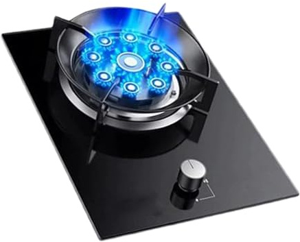 Cuisinière À Gaz Encastrable 43 Cm, 5,2 KW, Table À Manger En Verre Trempé Noir, Avec Dispositif De Protection Anti-extinction, Cuisinière De Conversion Gaz/gaz Propane(NG)