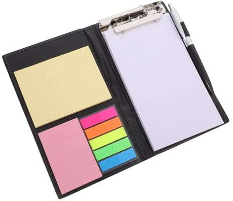 DEARMAMY Notizordner Stilltaschen-notizbuch Klemmbrett-folio Mit Notizblock Klemmbrett-folie Notebook-stifthalter Notizen-organizer Notiz-organizer Taschennotizbuch Legierung Black