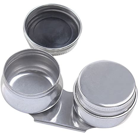 Angoily Ölpalettenbecher Aus Edelstahl Doppelpalettenbecher Mit Deckel Tragbarer Ölgemäldebehälter Professioneller Reinigungsglas Für Pinselstifte Praktisch Und Kompakt