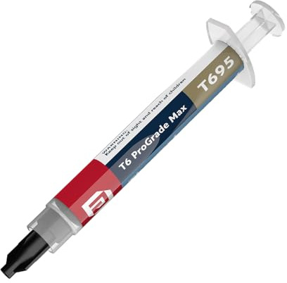 Akasa Wärmeleitpaste T6 ProGrade Max, Wärmeleitpaste Kühlkörper für CPU/GPU/alle Kühler, Nicht aushärtend & Nicht elektrisch leitend, Lange Haltbarkeit, inklusive Streuer & Wischtücher, AK-T695-4G
