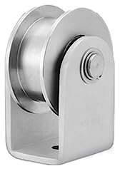 CEHJZQRPL Rillenrad-Riemenscheibe, 304 Edelstahl Schiebetor Roller Rad Pulley Lager Silber Mehrere Größen(H-Type Large)