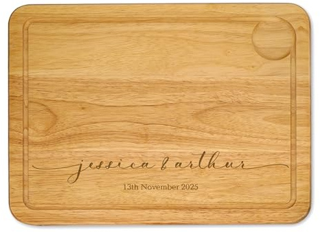Personalised Name Engraved Large Wooden Chopping Board Cheese Board Serving Board Cutting Novelty Gift Birthday Christmas Housewarming Wedding