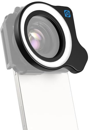 APEXEL Lumière de Remplissage d'objectif Macro 37/52 mm avec Filetage, 45 Combinaisons de Lumière, Convient pour Les Objectifs Macro HB100 et ZM100 pour Téléphones Portables