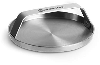 BURNHARD® Edelstahl Burger Smasher, 14 cm, Grillpresse, Hamburgerpresse | Spülmaschinenfest