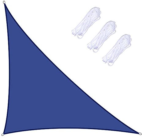 Vela ombreggiante Triangolare Impermeabile 4x4x4m, Anti-UV, Leggera, per Giardino, Resistente, con Protezione Solare, per Patio Esterno.