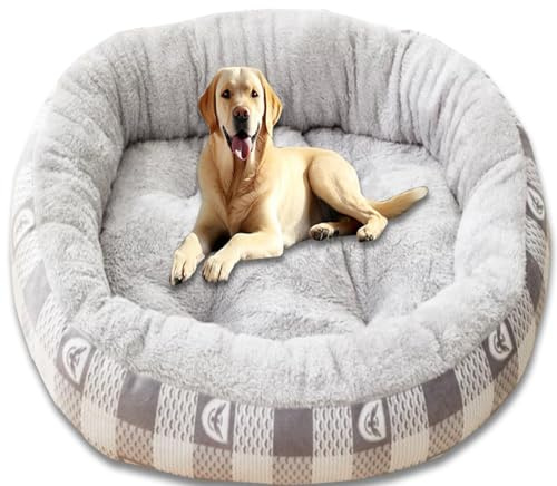 ping bu Cama extra grande lavable para perros, sofá cama, antiansiedad, acogedor, cojín calmante para mascotas, cojín para mascotas para perros medianos y grandes (gris, 42 x 32 x 15)