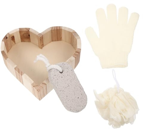 PACKOVE Hautpflege Geschenkset Badeset mit Holzbox Exfolierend und Angenehm zu Halten Duschset für Zuhause und Hotel