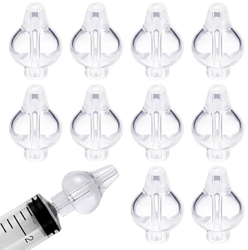 DOKRIN Aspiradores nasales 10 olivas para lavado nasal, dispositivo de lavado nasal suave, olivas de silicona reutilizables, accesorios de repuesto para jeringa de lavado nasal