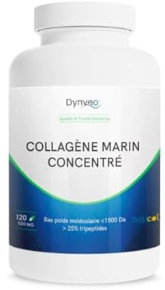Collagène marin concentré Naticol® - Type 1 - Anti-âge peau, fermeté & hydratation - Résultats visibles dès 1 mois - Assimilation optimale - 120 gélules - 24 jours - Dynveo