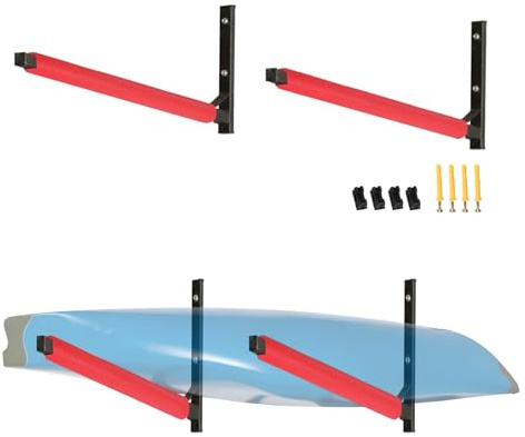 Btstil Dachbox Wandhalterung, 80 cm aus Stahl zur Aufbewahrung von Dachboxen, Kanus, Surfboards, Max. Tragkraft 40kg, Platzsparende Aufbewahrung für Garage & Keller
