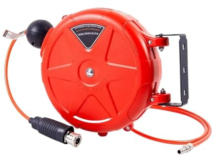 Avvolgitubo For Compressore Retrattile Da 10 M Con Riavvolgimento Automatico, Commerciale Staffa Girevole, Attacco Rapido For D'aria Comodità A Portata Di Mano