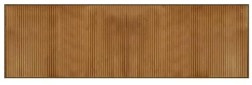 KTHLBRH Moderner brauner Bambusteppich 60x200 cm für Wohnzimmer, rutschfeste Unterseite, strapazierfähig und wasserfest, natürliches Material mit neutralen Farbtönen, einfache Reinigung