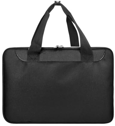 FUANA Étui de rangement pour fournitures de tatouage, sac de voyage double couche avec rembourrage en mousse, encre, aiguilles et accessoires, étui de transport portable avec bandoulière, noir