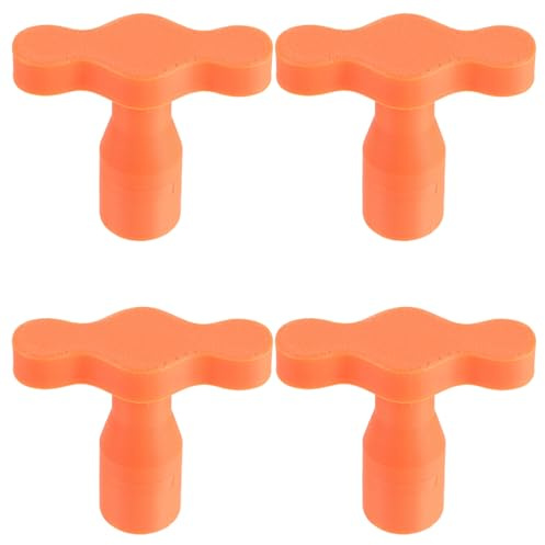 Lurrose Llave para Válvula de Radiador Calefacción Mango Ergonómico de Plástico Naranja para Instalación en Casa y Apartamento, Paquete de 4 Piezas