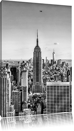 Pixxprint Empire State Building in New York, Größe: 80x60cm, Leinwandbild, fertig gespannt, Wandbild, Dekoration, Kunstdruck, kein Poster