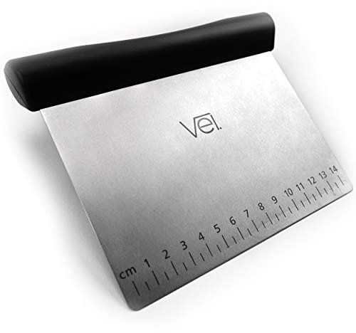Vel. Professional Stainless Steel Dough Pastry Cutter Scraper - Ergonomic Design