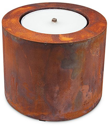 Scheulen Cilindro Metal Oxidado, Incluye Cuenco de Llamas Ø 26 cm/20 cm