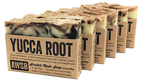 A Wild Soap Bar (6 Pack) Yucca Root Shampoo & Body Bar Soap with Tea Tree Oil, Vegan, All Natural with Organic Ingredients, Handmade (6 pack)