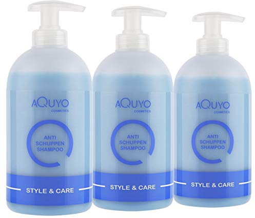 Style & Care Anti Schuppen Shampoo für fettige, juckende und trockene Kopfhaut (3x 500ml) | Haarshampoo für trockene Haare | Shampoo wirkt unterstützend bei Psoriasis & Pilz Infektionen