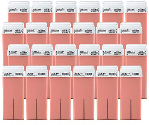 24 x Cera Roll On cartuchos de 100ml Rosa - Roll-on Cera para depilación- Depilion