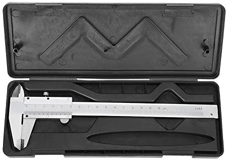 Nikou Vernier Caliper, 0mm-150mm Carbon Steel Micrometer Measuring Tool, Vernier Gauge Width Gauge Caliper Precision Measuring Ruler Micrometer Durable Tool in Protective Box