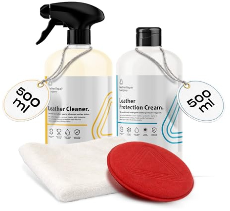 Deep Leather Cleaner & Protection Conditioner Care Kit for Cleaning & Protecting Car Interiors, Furniture Suite, Sofa, Settee, Jackets & Leather Items, 2x 500ml