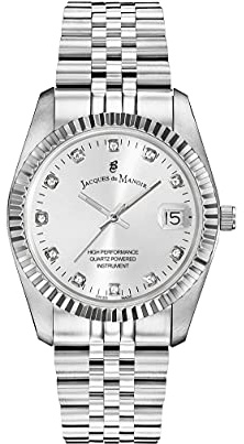Jacques Du Manoir damklocka – inspiration, 36 mm analog kvartsklocka med armband i rostfritt stål