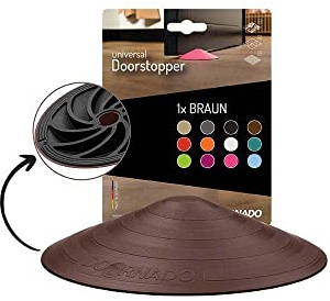 Doornado Starker Gummi Türstopper - Türhalter ohne Bohren - Für alle Arten von Türen und Böden - 118x25mm – Designpreis - Braun