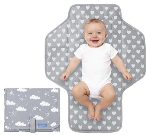 Baby Portable Changing Pad Travel - Waterproof Compact Diaper Changing Mat - Lightweight & Foldable Baby Diaper Changer, Newborn Shower Gifts