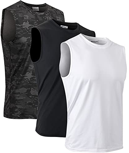 MeetHoo Herr Tank Top, Muskelskjortor Tank Shirt Ärmlös Skjorta Armpit Shirt Snabb tork Undertröja Gym Löpning för män
