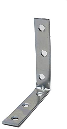 6 x fiXte Steel Corner Brace Repair Brackets Zinc Plated Right Angle 75mm x 16mm