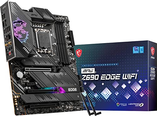 MSI MPG Z690 Edge Carte mère de Jeu WiFi (ATX, Intel Core 12e génération, Socket LGA 1700, DDR5, PCIe 5, LAN 2,5 G, emplacements M.2, Wi-FI 6E), Z690EDGEWI