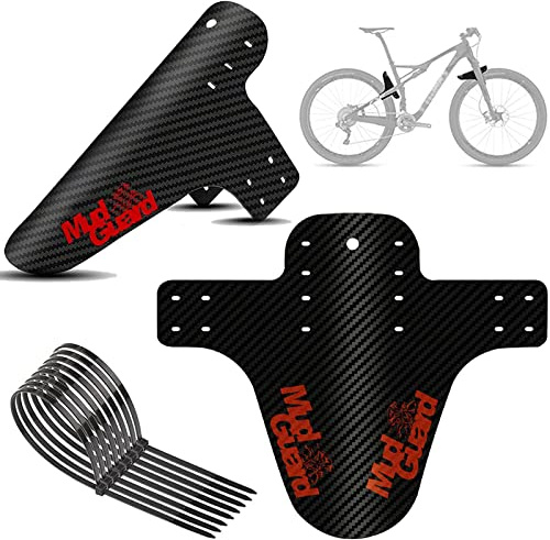 ZRWLZT 2 Pezzi Parafango MTB Carbonio Set Parafango per Mountain Bike Paraspruzzi Bicicletta Parafango Anteriore e Posteriore, per la Maggior Parte delle Bici, Mountain Bike, Bici da Strada, MTB